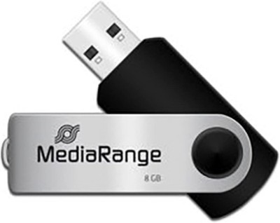 MediaRange Flexi-Drive 8 GB, USB-Stick schwarz/silber, USB-A 2.0, Ohne Logo