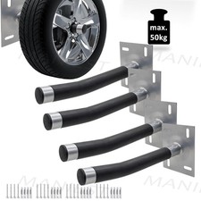 4 x Autoreifen Wand Halter Haltebügel Reifen Felgen Haken Baum Regal Halterung