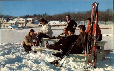 Mt Pocono Pennsylvania PA Mount Airy Lodge Ski Winterc1950-60s Vintage Postcard