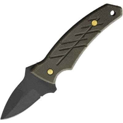 Ontario Nona Fixed Knife 2.5'' 420 Steel Full Tang Blade Green Micarta Handle