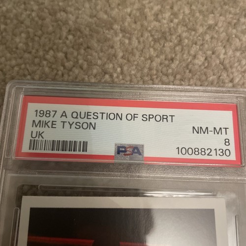 Mike Tyson Rookie Card PSA 8: 1987 A Question of Sport: (international shipping) - Picture 2 of 3