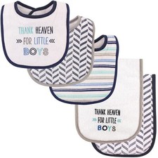 Unisex Baby Bib and Burp Cloth Set Boy Thank Heaven One Size
