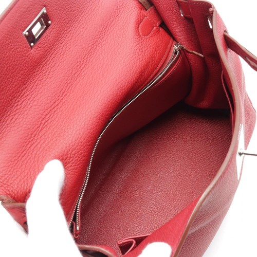 Borsa a mano HERMES Kelly 28 L 030931CK Togo pelle rouge garanzia usata GHW - Foto 3 di 7