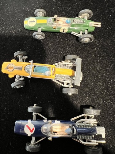 3 X Vintage Diecast Corgi F1, Lotus And 2 Cooper Maserati.