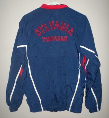 SYLVANIA TSUNAMI two-piece track-suit XS swim team Ohio embroidery Speedo