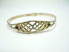 VINTAGE ART DECO STYLE BABY KIDS BANGLE BRACELET GF GOLD FILLED ADJUSTABLE .