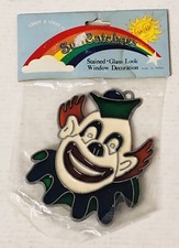 Vintage CIRCUS CLOWN Leaded Stained Glass 3D Sun Catcher Brand New