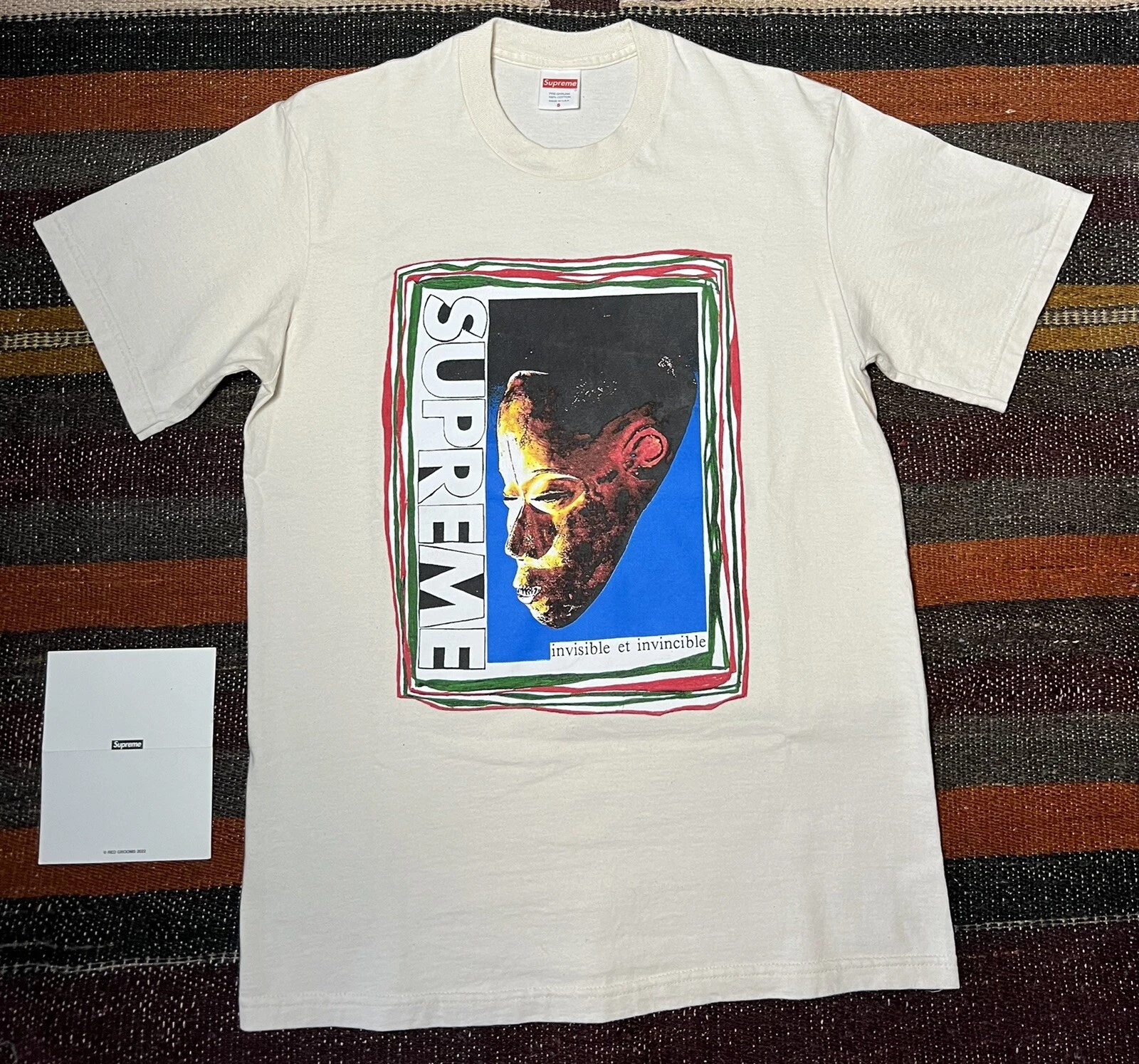 Supreme Mask Tee Weiß Creme GRÖSSE S Herren T Shirt