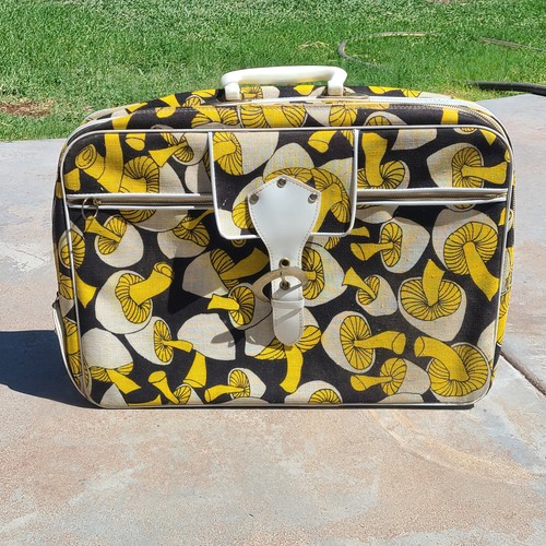 Vintage Psychedelic Mushroom Hippie 60’s 70’s Suitcase Luggage Briefcase MCM