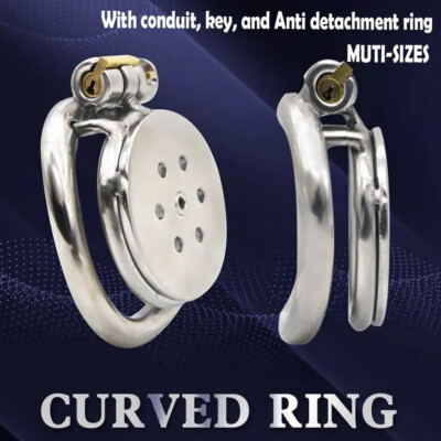 Small Flat Lock Chastity Device with Arc Ring keys Chastity  Cage Adult Tube USA