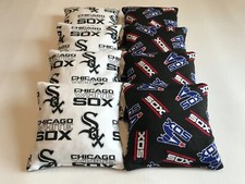 CHICAGO WHITE SOX CORNHOLE BEAN BAGS SET OF 8 TOP QUALITY TOSS GAME 