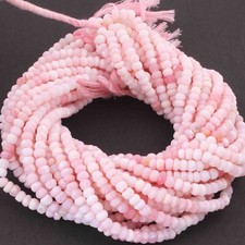 1 Long Strand Pink Opal Faceted Rondelles - Round Shape Beads 6mm