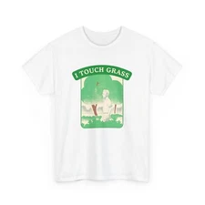 Funny Touch Grass Meme Shirt Hiker Gift Retro Outdoorsy Tee Hiking Silly TShirt