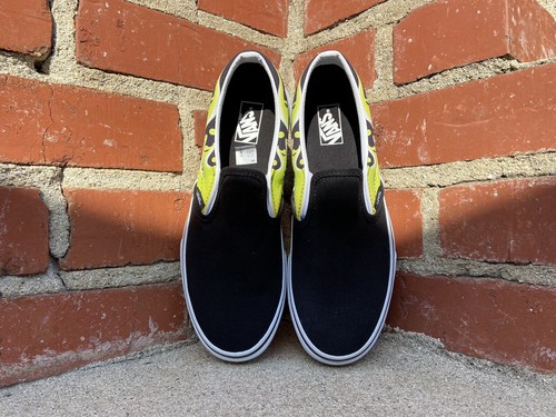 Vans Classic Slime Flame Negro Lima Lona Sin Cordones Niños y Niñas Niños Talla 3 - Imagen 10 de 12