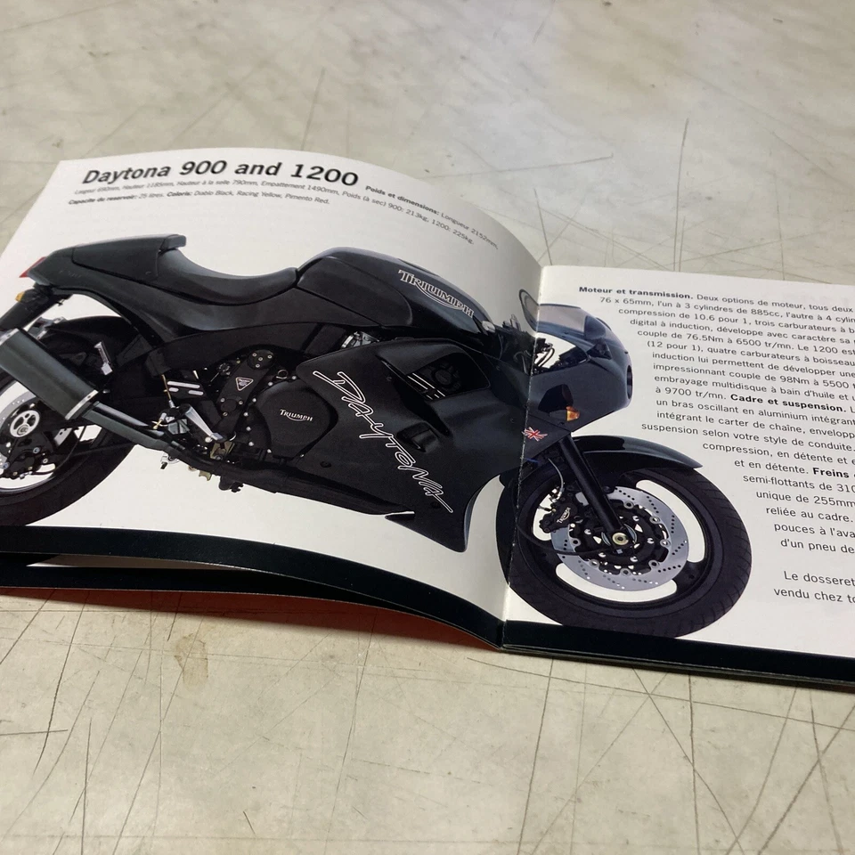 Triumph Motorbike Daytona Trophy Sprint Tiger Speed Triple Etc Leaflet Catalogue - image 3 of 4