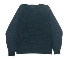 J Crew Sweater Men L Long Sleeve Slipover Egyptian Cotton Crew Neck Navy Blue