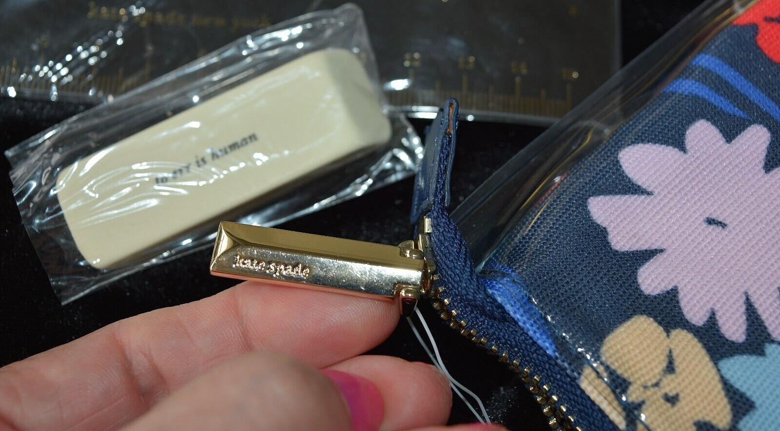 NEW WITH TAG Kate Spade 6-Pieces Swing Flora Pencil Pouch PINK RED BLUE - NWT thumbnail 6