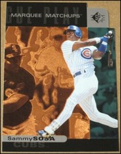 1997 SP Marquee Matchups Sammy Sosa Albert BelIe Insert Card #MM20 Chicago Cubs
