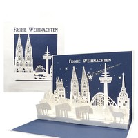 "Pop Up Karte \"KöLn – Skyline\" Weihnachtskarte, GrußKarte, Souvenir & Einladung"