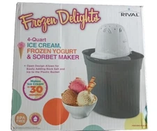 RIVAL 4-QUART ICE CREAM MAKER BLACK BRAND NEW
