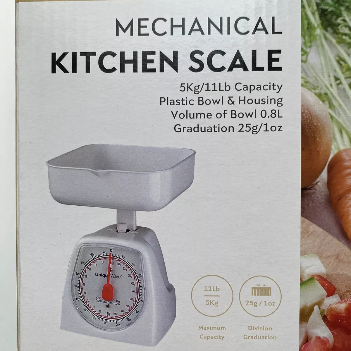 UniqueWare mechanical kitchen scale 5kg/11 lb capacity