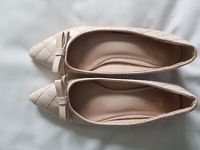 Light Peach Coloured Flat Bowed Shoes Size 36