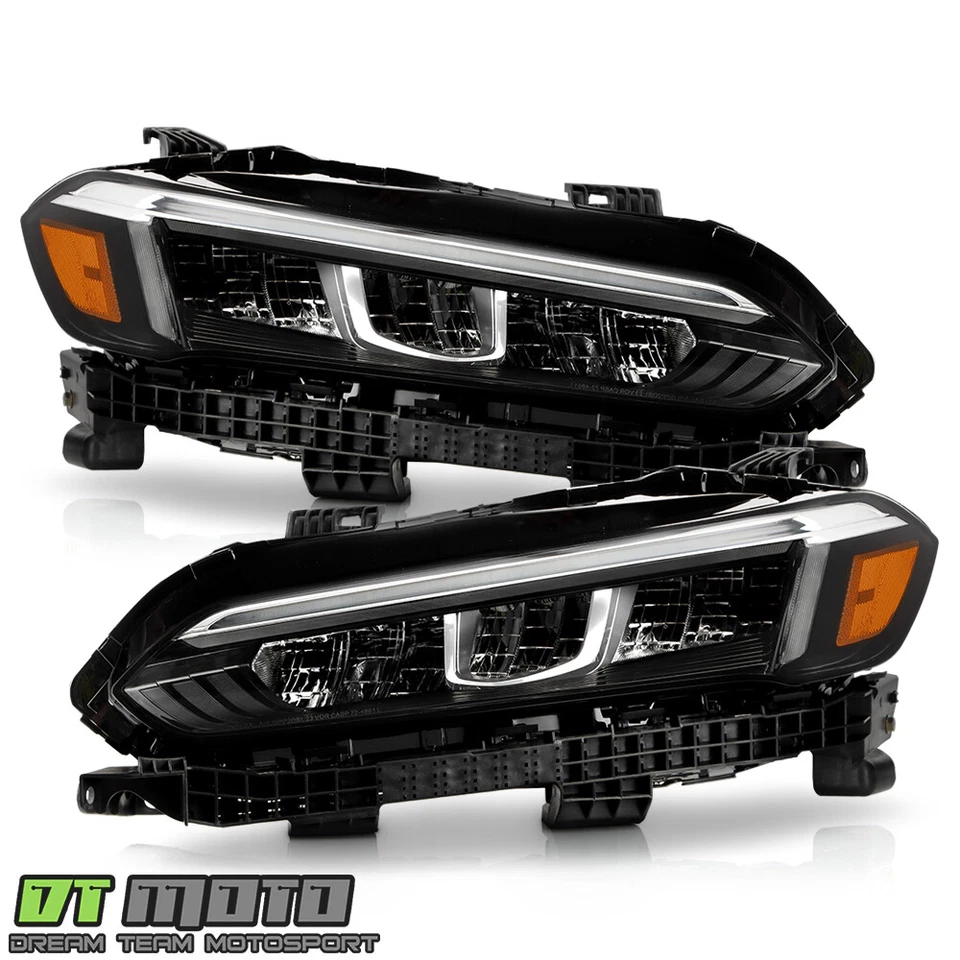 Faros LED completos con moldura cromada izquierda+derecha para Honda Civic 2022-2025 Foto 2 de 4