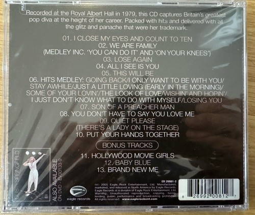 DUSTY SPRINGFIELD - Live At The Royal Albert Hall 1979 CD 2005 Eagle BRAND NEW! - 第 2/2 張圖片