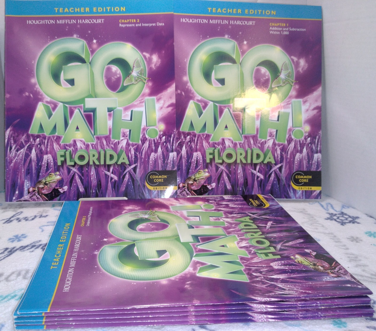 Lot of 7 HMH GO Math Florida 3rd Grade Teachers edition Chapter 1-7 ...
