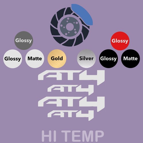 4x GMC Sierra AT4 Premium Oracal 751 Car Brake Caliper Vinyl Decal Hi