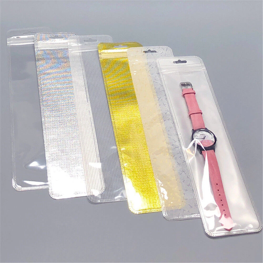 Pack of 100 PVC Plastic Bags Storing Watches Pouch Case Regular