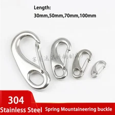 Stainless Steel Carabiner Clip Snap Hook Spring Karabiner Key Chain 30mm-100mm