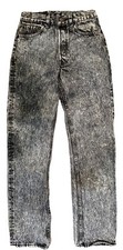 Vintage 80s Levis 501 0686 Jeans Acid Wash Black/White W29 L32 USA Made
