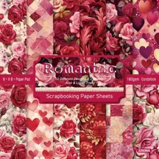 Valentine's Day Flower Roses Hearts Scrapbook Card Journal Craft Cardstock Paper