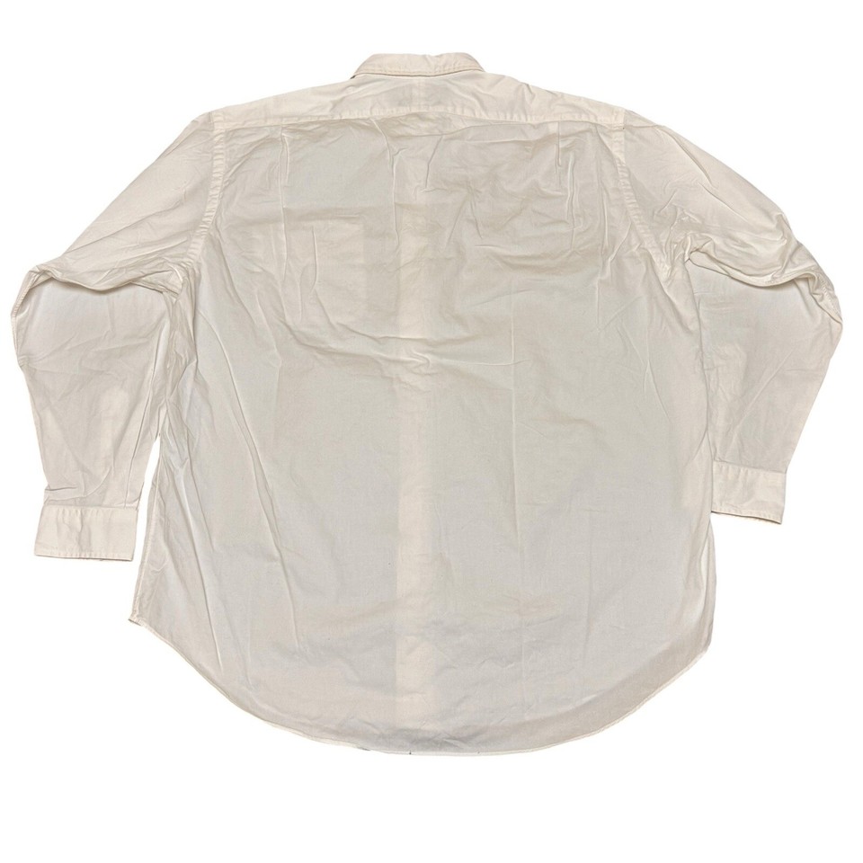 Vintage Polo Sport Ralph Lauren Shirt Mens L White Button Up Long