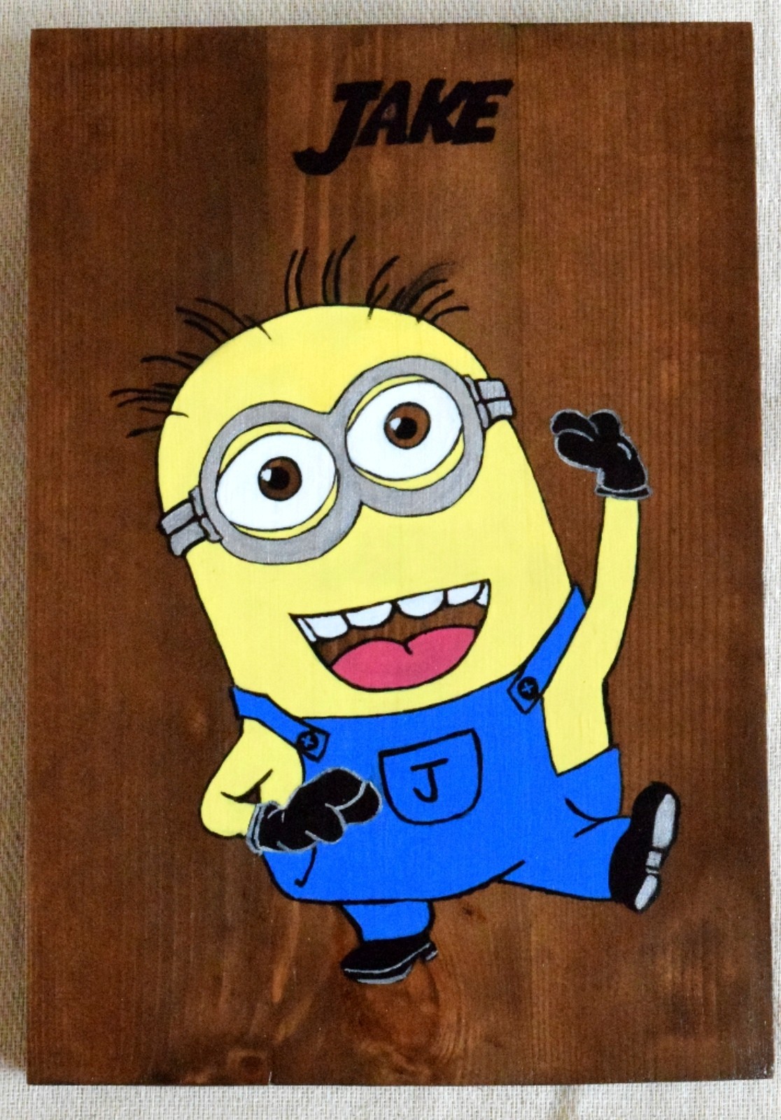Wall Plaque Sign Handmade Reclaimed Pallet Minions Theme A4 Size Hand