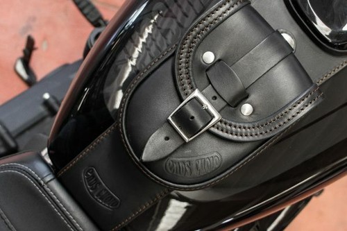 DETACHABLE LEATHER TANK PANEL BAG FOR 2018-2024 HD SOFTAIL FAT BOB MADE IN ITALY - Bild 9 von 35