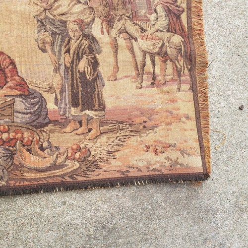 Vintage arabische nahöstliche Szene Markt Wandteppich Made in Belgium 19x36" - Bild 8 von 15