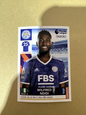 Wilfred Ndidi 2022 Panini Premier LEAGUE STICKER # 301. New