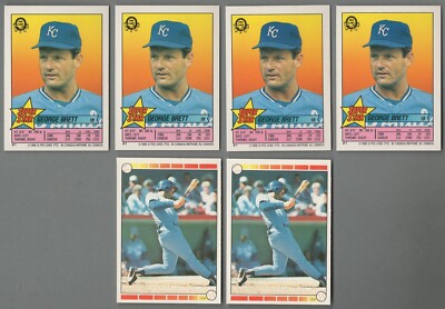 1989 O-Pee-Chee Baseball Stickers George Brett Lot of 6 Different ...