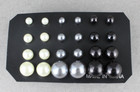 12 pr earrings plastic faux pearl graduated bead ball stud post Cream Grey Black