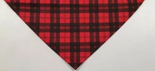 Dog Bandana, Tie On, Christmas, Valentines, Red, Black, Plaid, M,  S
