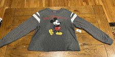NEW w/Tags Walt Disney World Mickey Mouse Crop Gray Sweatshirt Womens Size Small