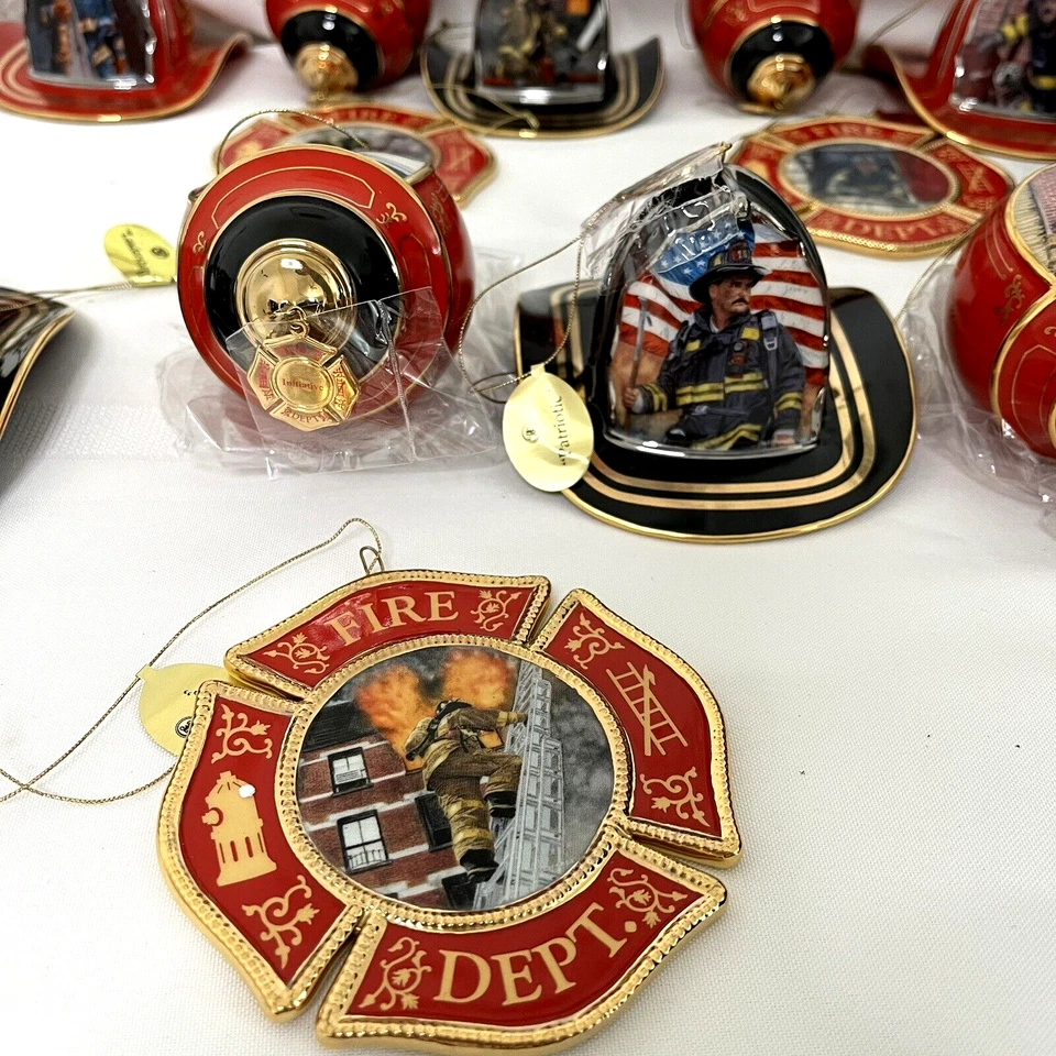 EDICIONES BRADFORD ~ Lote de 18 adornos de porcelana Courage Under Fire Heirloom usados Foto 2 de 4