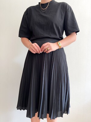Burberry Uniform Women's Pleated Black Skirt A-Line Knee