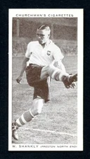 1939 Churchman's Cigarettes William Shankly Preston North End Rookie Bill RC 