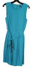 Ann Taylor Women’s Dress 6 Green A Line Sleeveless Belted Pockets Lined 