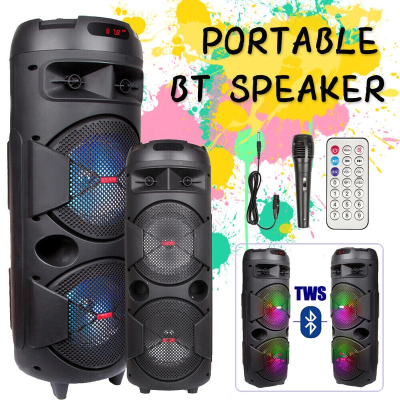 6000w Portable Bluetooth Party Speaker Sub Woofer Heavy Bass Sound System Mic - Product main view