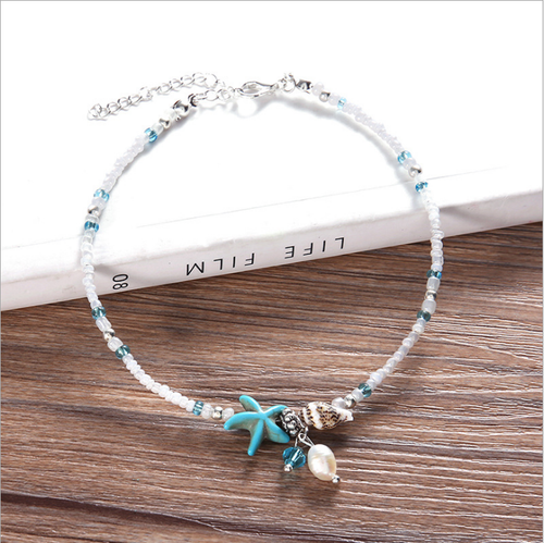 Shell Anklet Leaf Star Foot Leg Ankle Bracelet Summer Beach Jewelry Sandal Chain - Picture 3 of 11
