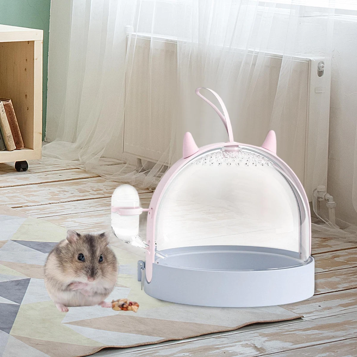 Portable Hamster Carrier Cage Carry Case Big Hamster Cage for Mice Traveling